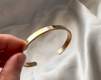 Plain Gold Adjustable Bangle Bracelet, Gold Bangle, Gold Cuff, Adjustable Simple Bangle, Gold Bangle, Unisex