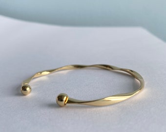 Gold Adjustable Bangle Bracelet, Gold Bangle, Adjustable Simple Bangle, Gold Bangle, Unisex Braclet