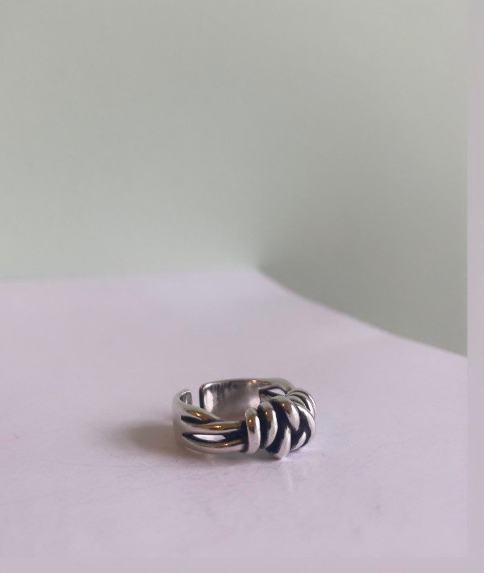 925 Solid Sterling Silver Adjustable Chunky Ring Etsy