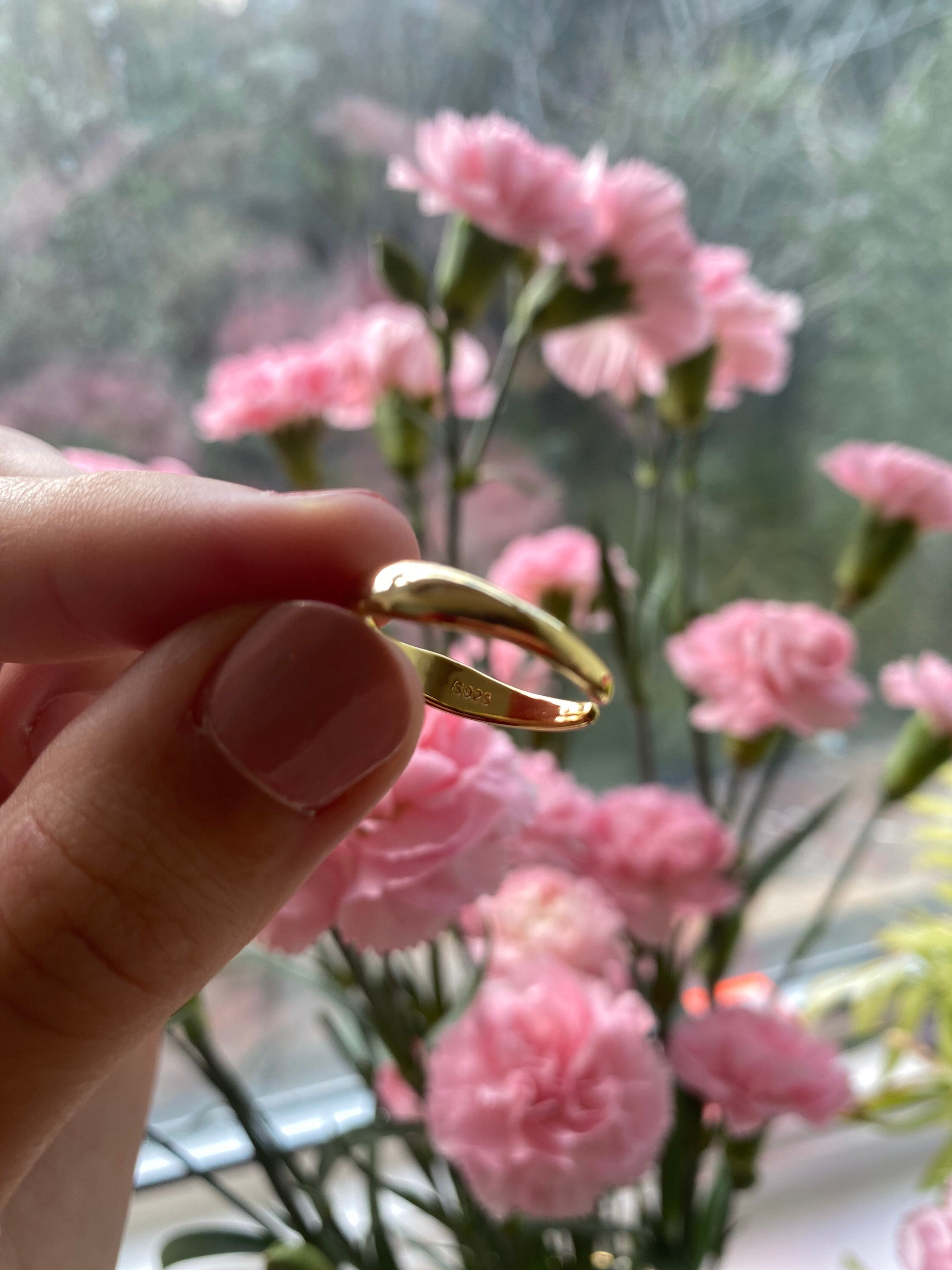 Thin Gold Ring Uneven Wavy Gold Ring Subtle Adjustable Gold Etsy