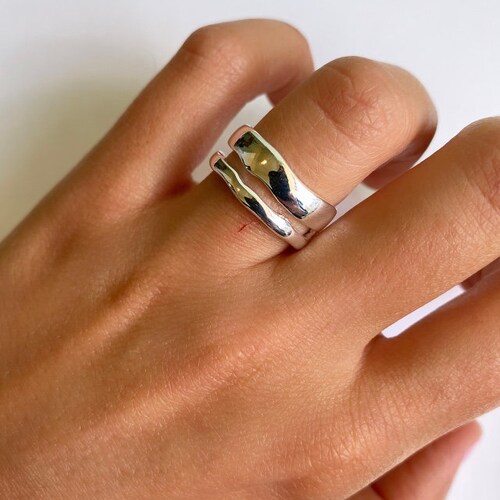 Slpytc Chunky Stackable Rings Set For Women,Vintage Knuckle Rings Dainty Hollow Carved Joint Finger Midi Rings Pack Adjustable Signet Mixed Size (C-9Pcs