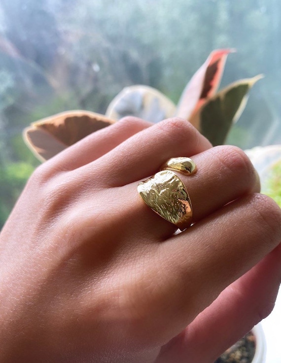Thick stacking ring gold sale