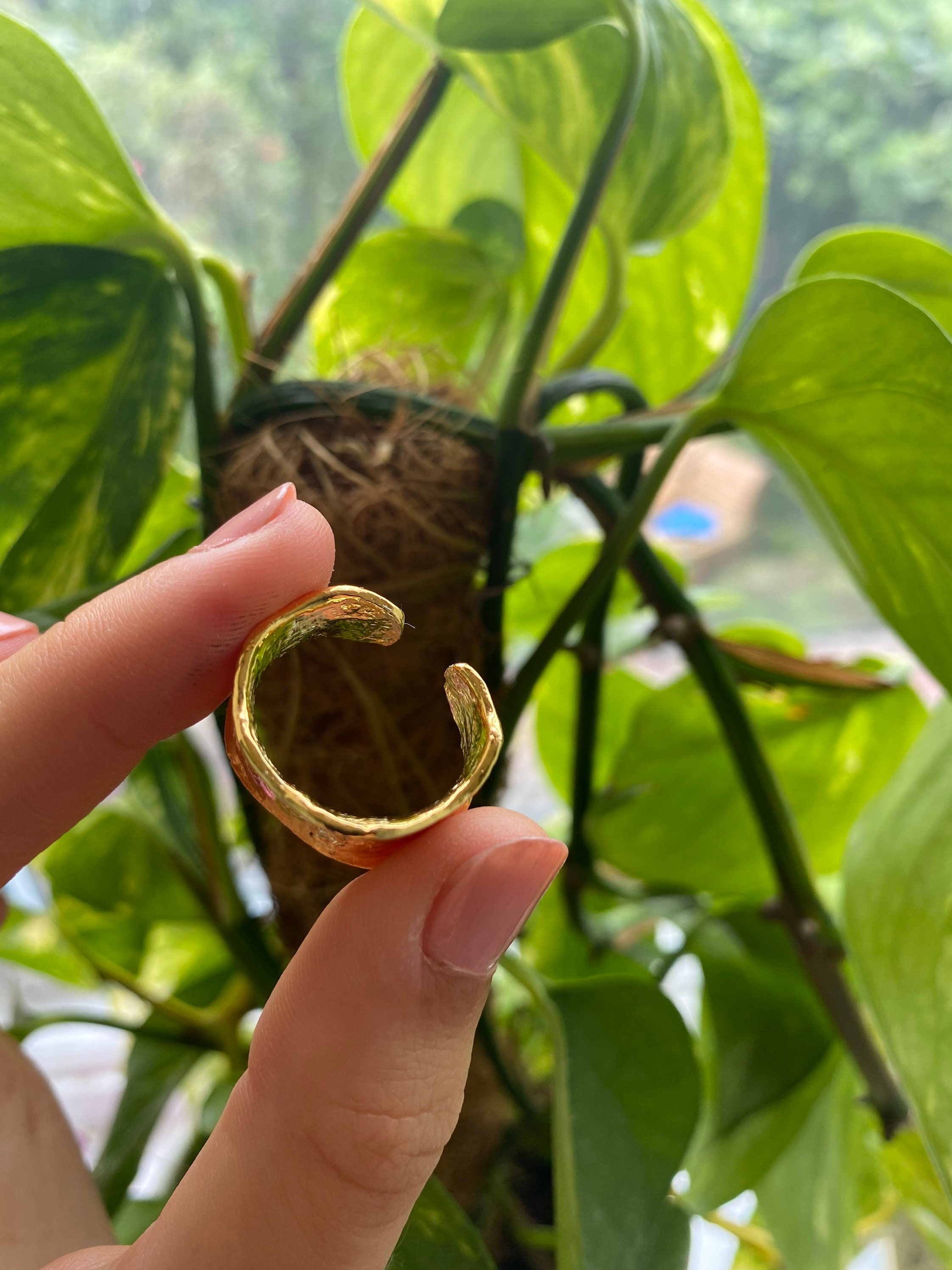 Gold Chunky Ring Gold Hammered Ring Stackable Adjustable Etsy