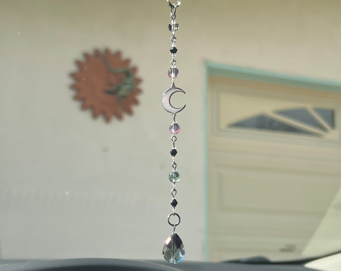 Twilight Eclipse Moon Car Charm Suncatcher / Rear view mirror / Twilight decor / Victorian room decor / hanging charm /Keychain /Purse Charm
