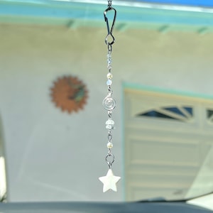 Groovy Psychedelic Star Car Charm / rear view mirror accessory / Beach sea car charm / Purse charm / Keychain / Suncatcher / phone charm