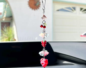 Lilly Flower Strawberry Car Charm