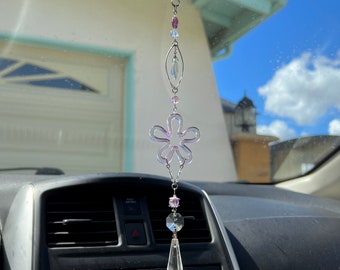 Groovy Purple Springtime Car Charm / Suncatcher / Room decor / Hanging Ornament / Hanging Decor / Window Charm / Psychedelic Decor