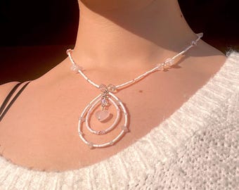 Spiral Rose Quartz Necklace