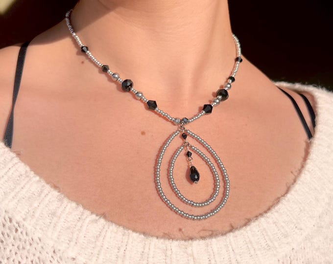 Spiral Space Grey Necklace