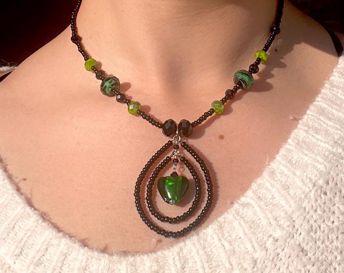 Spiral Green Love Necklace