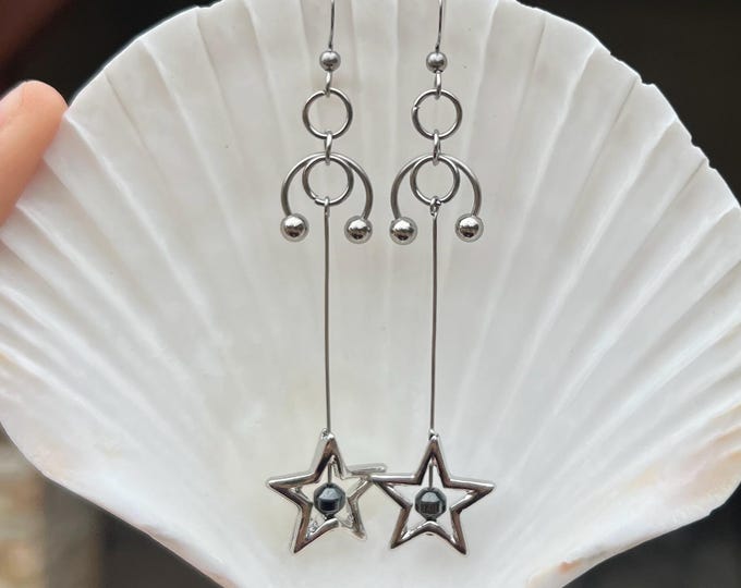 Star Septum Drop Earrings / Grunge Jewelry / Drop Earrings