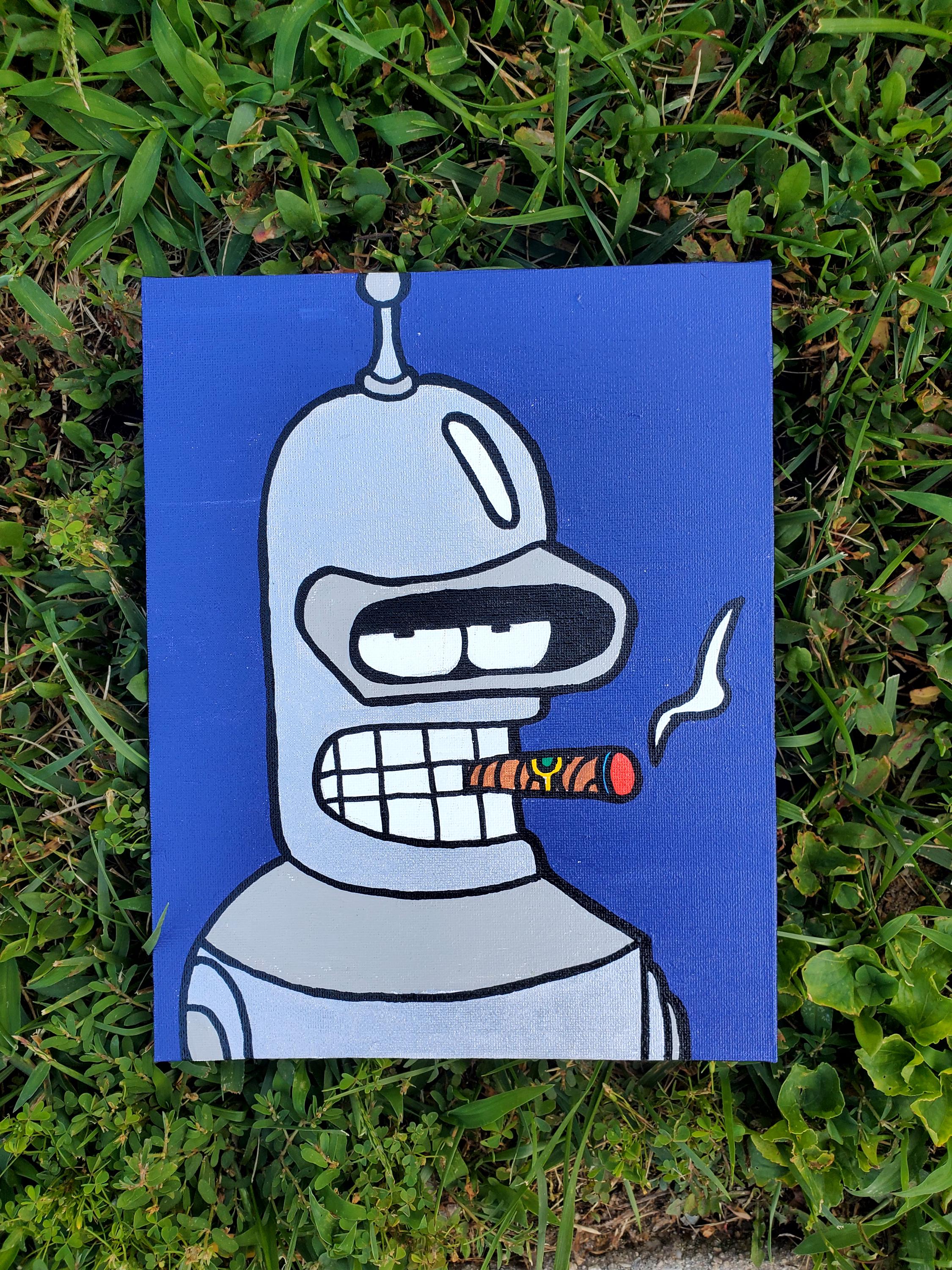 Bender Smoking Cigar Painting 9x12 Panel :) - Etsy