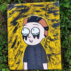 Goth Morty 11x14 Panel Painting ! :-)
