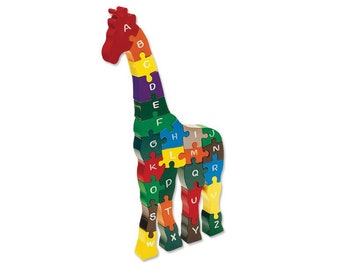 Alphabet Giraffe Puzzle For Kids 3mm girafe, fichier découpé au laser, Puzzle 3D, vecteur, découpe laser, vecteur, glowforge, SVG, cdr, dxf