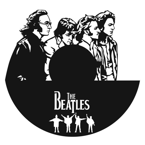 Beatles Vinyl Record Wall Clock Projects Decor Metal  Wall Art, Vinyl, Record, Wall Clock, Laser, Cut, CNC, Vector instant download