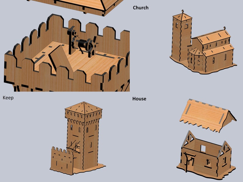 Laser Cut Castle Under Attack Kids Toys SVG DXF EPS Etsy