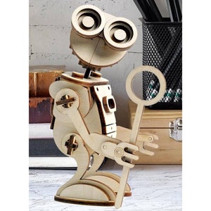 Laser Cut Wooden Robot 3D Puzzle with assembly instruction SVG DXG EPS cricut glowforge Instant download