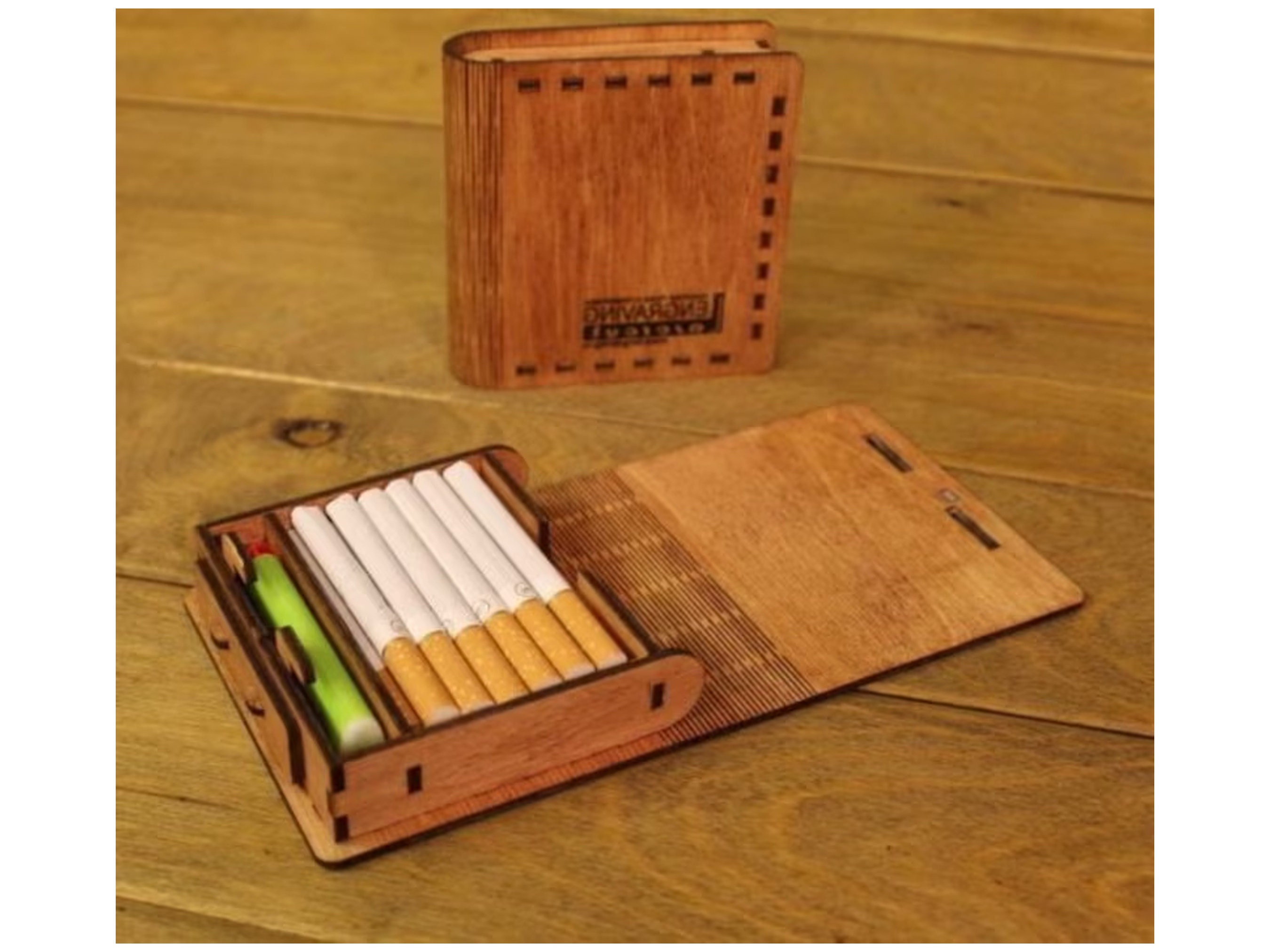 Laser Cut Wooden Cigarette Case Svg Template Cricut Box Vector Etsy