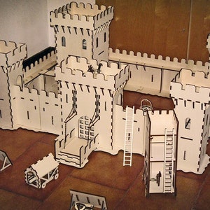 Laser Cut Castle Under Attack Kids Toys SVG DXF EPS