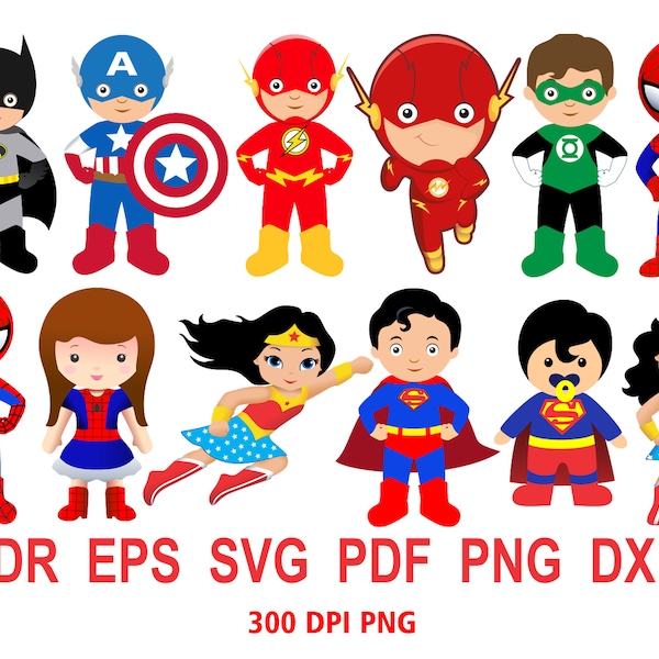 Baby Superhero SVG Bundle, Baby Avengers SVG Bundle, Baby Super Hero Svg, Pdf,PNG,Dxf