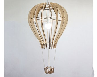 air balloon shape lamp svg template Glowforge wooden lamp dxf cnc pattern vector lamp Cricut lamp shade svg laser file
