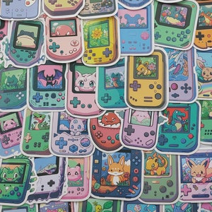 Stickerbomb Süße Spieleconsolen Game Boy Colour Nintendo Cute Pokemon Set Wasser Pflanzen Fantasy Gaming  Kawaii Sticker Set New Design