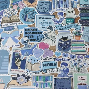 Stickerset for real book lover enemies to lovers blaue bücher reader Blumen Bücher Book Addict Fairy tales  Deko für Laptop Möbel
