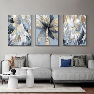 Wall decoration poster 40x60 each set of 3 feathers palm trees made of feathers modern decoration minimalism art decoration home decoration home