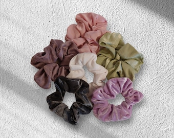 Scrunchies satén y terciopelo conjunto de mezcla caramelo blanco verde púrpura rosa gris joyería para el cabello accesorios para lazos para el cabello