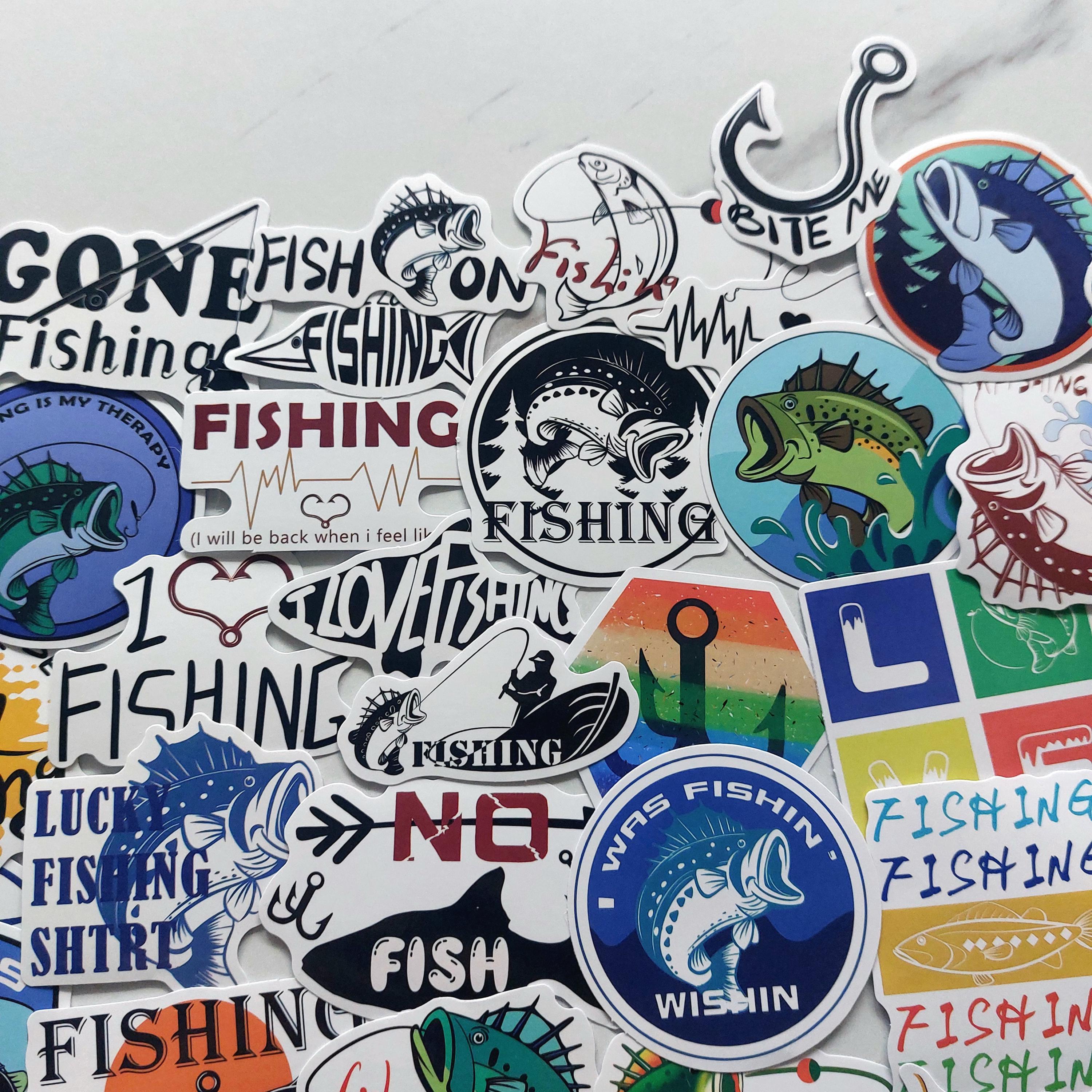 Fishing Sticker Set – 50x Funny Angler Stickers With Sayings: Bite Me ...