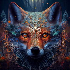 Fantasy Fox Diamond Painting Kit 40 x 30 cm – Square Stones, Full Screen, DIY Craft Kit