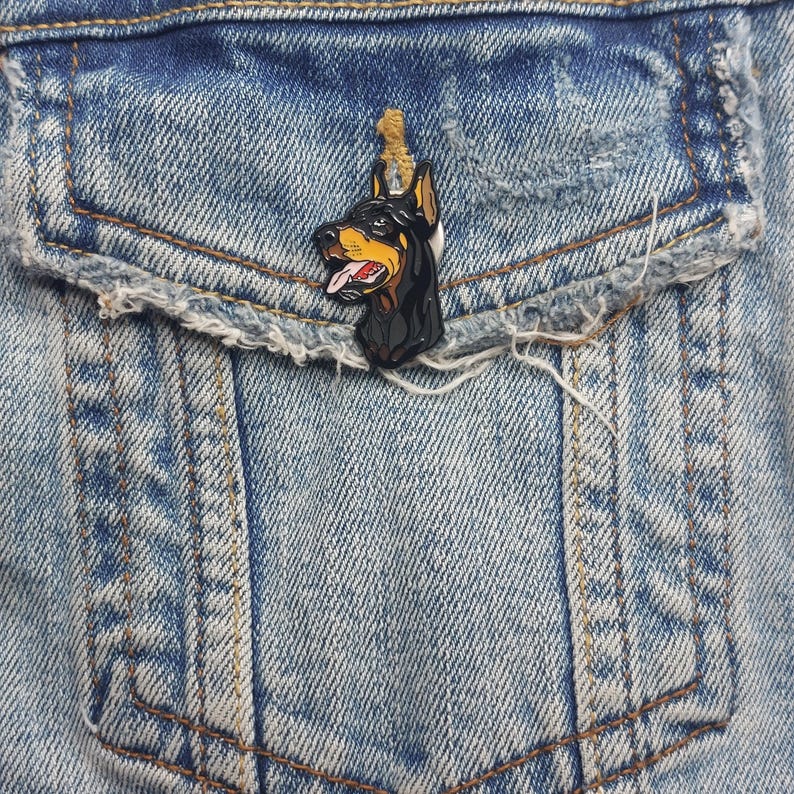 Doberman Enamel Pin – Cute Doberman Dog Pin – Dog Lover Gift – Strong ...