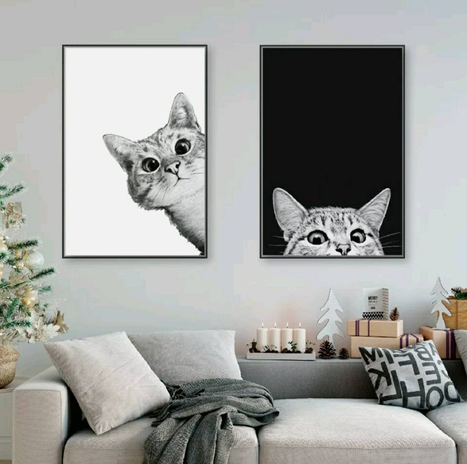 2er Set Poster A4 21x30 Bilder Schwarz Weiß Katzen Katze Cats - Etsy.de