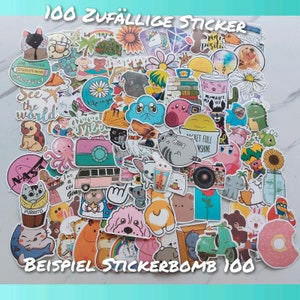Sticker Set Stickerbomb Lustige Sticker No Bad vibes  100 Stück zufällige Motive Hobby Scrapbook  Freizeit DIY Stickerbomb Süße Tiere