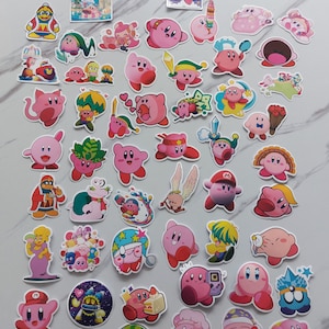 Stickerbomb Kirby Sticker 50 Stück King Dedede Tiff escargoon Gaming Art Gaming Sticker Selbstklebende Sticker