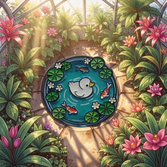 Cute Koi Pond Enamel Pin – DIY Deko für Taschen & Rucksäcke – Koi Fish Duck Hard Enamel Pin – Zen Garden Aesthetic