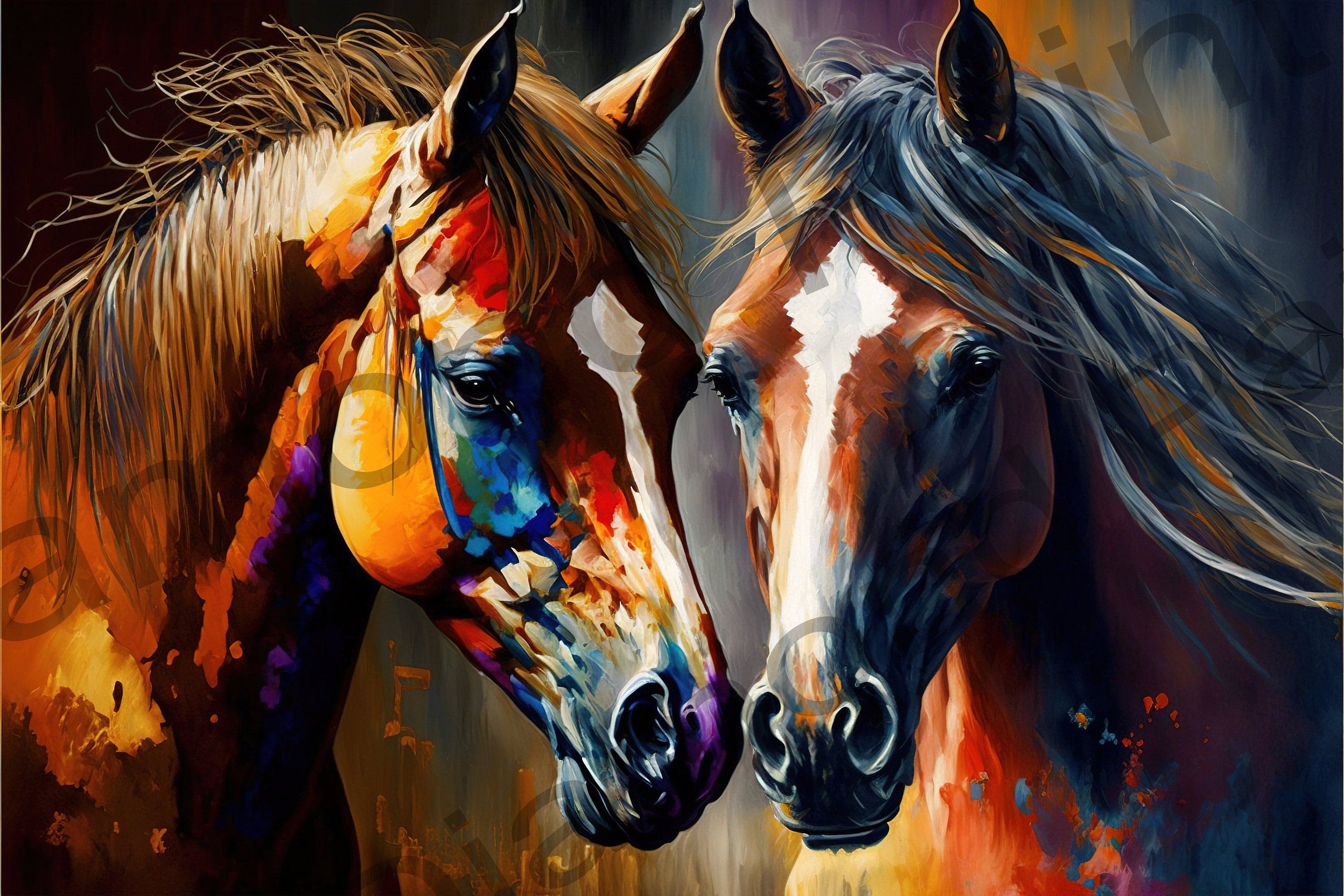 Diamond Painting 40 X 30 Cm Colorful Horses Brown Horses Art Brown Horse  Love Square Rhinestones Animal Motifs Full Pictures Hobby Crafting DIY Kits  - Etsy, image size:3000x2000
