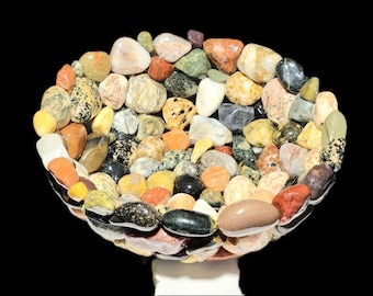 13" Rock Platter, Petoskey Stone, Puddingstone, Rock Home Decor, Table Platter, Accent bowl, Rock Decor, Pure Michigan, Fruit Platter