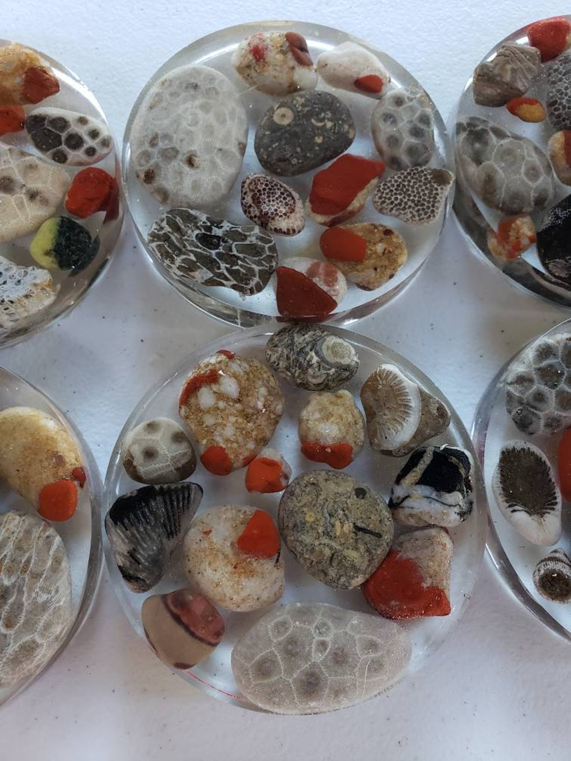 Michigan Petoskey Stone Puddingstone Lake Huron Rocks Coaster Etsy