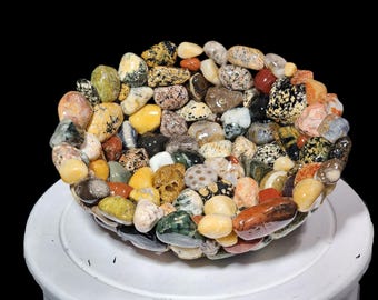 13" Rock Platter, Petoskey Stone, Puddingstone, Rock Home Decor, Table Platter, Accent bowl, Rock Decor, Pure Michigan, Fruit Platter