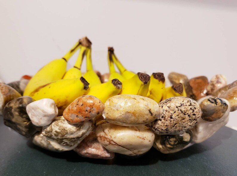 12 Rock Bowl Fruit Bowl Stones Michigan Made Kitchen Etsy