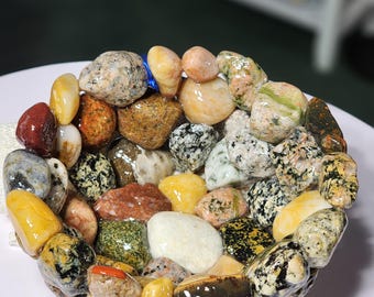 6"x3" Handmade One-of-a-kind Rock Platter, Fruit Bowl, Rock Home Decor, Table Platter, Rock Decor, Pure Michigan, Michigan Great Lake Beach