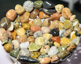 9"x3" Handmade One-of-a-kind Rock Platter, Fruit Bowl, Rock Home Decor, Table Platter, Rock Decor, Pure Michigan, Michigan Great Lake Beach