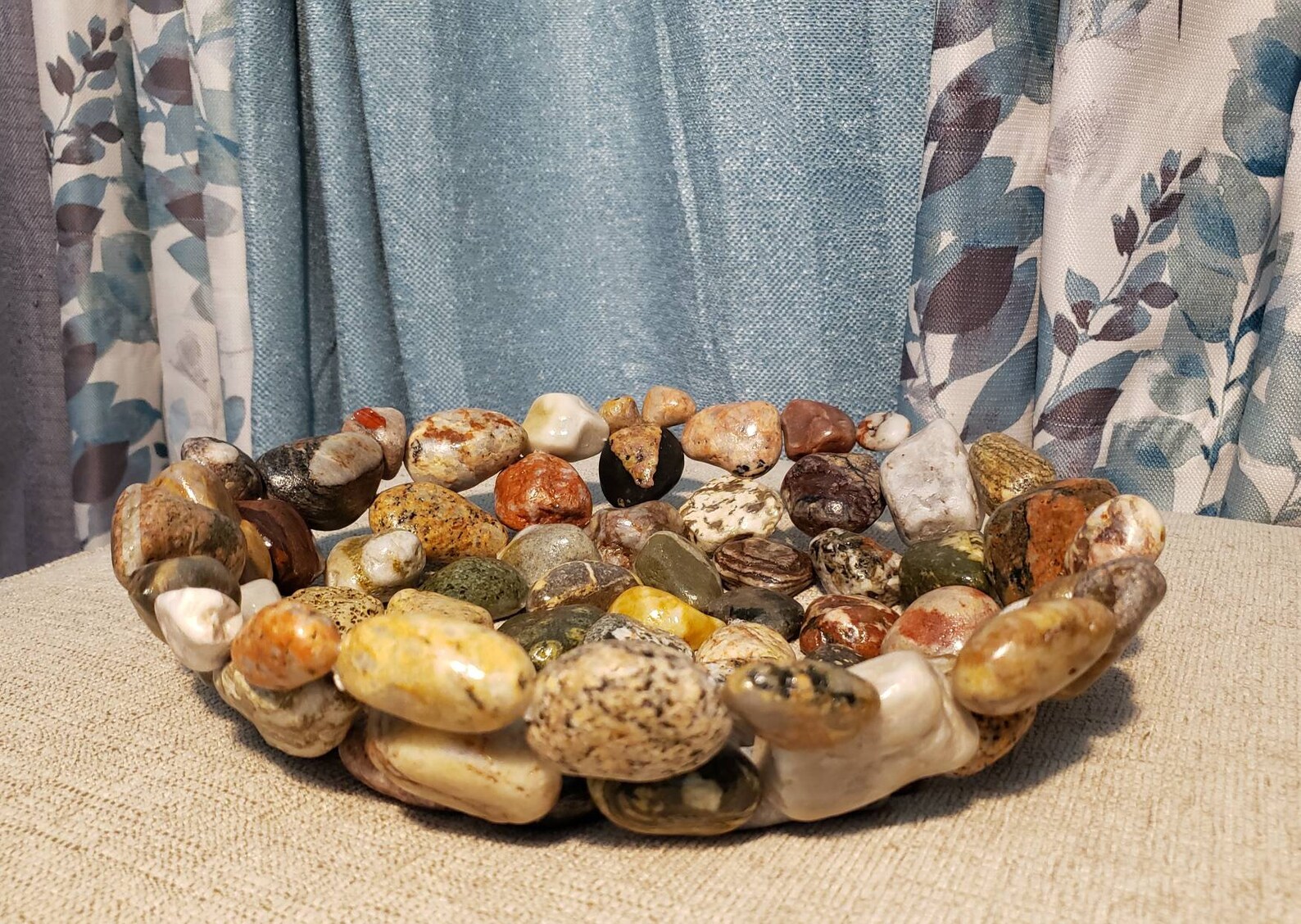 12 Rock Bowl Fruit Bowl Stones Michigan made Kitchen Etsy
