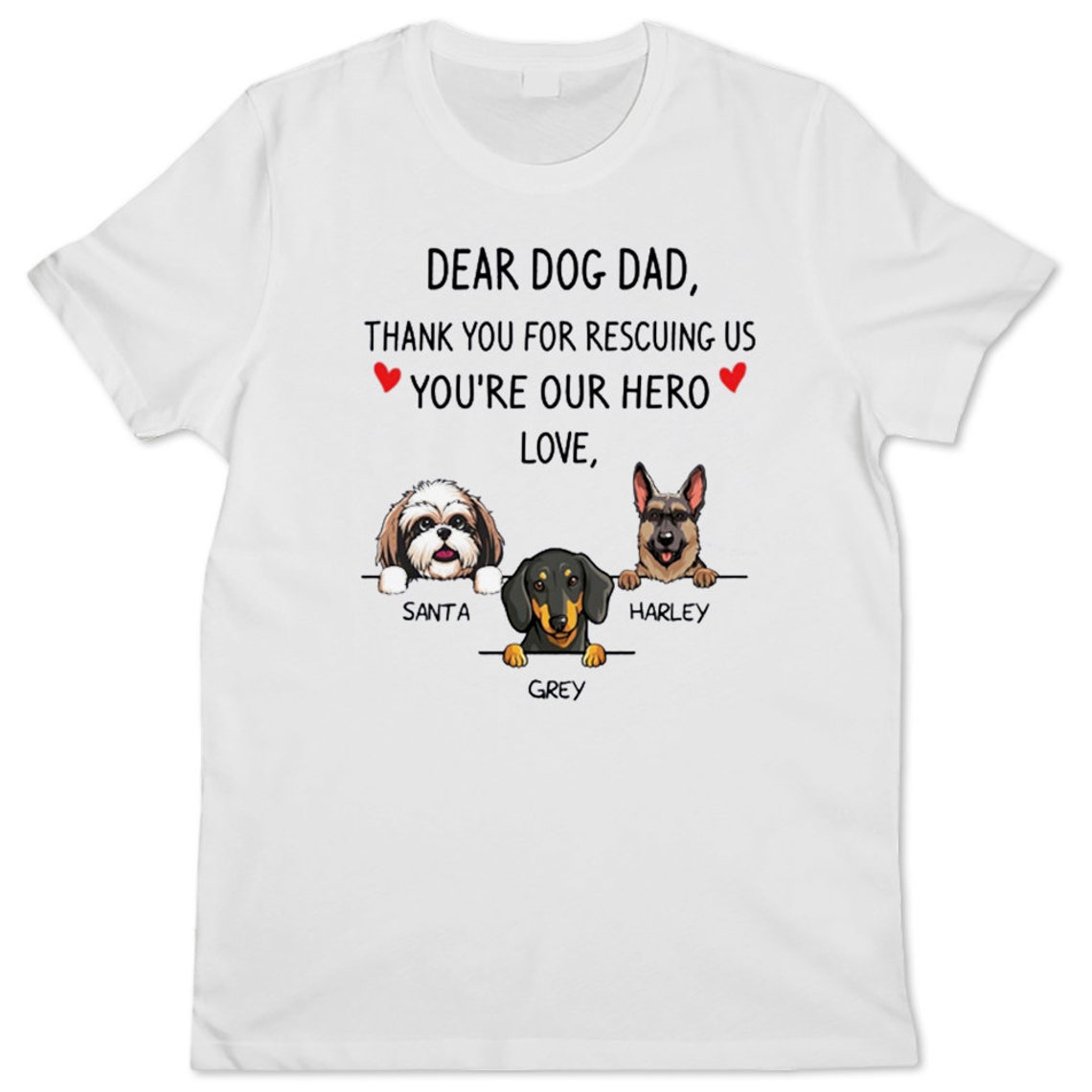 Dear DOG Dad Thank You For Rescuing Me Personalized Custom | Etsy