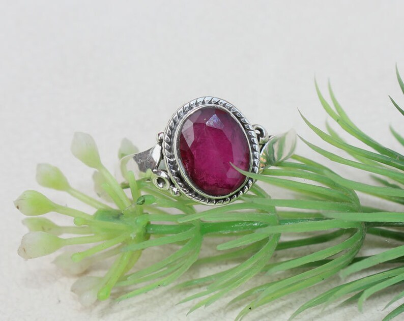 Designer Ring Handmade Ring 925 Sterling Silver Ring Statement Ring Garnet Hydro Gems Ring Wedding Gift Ring Fashionable Jewelry Ring