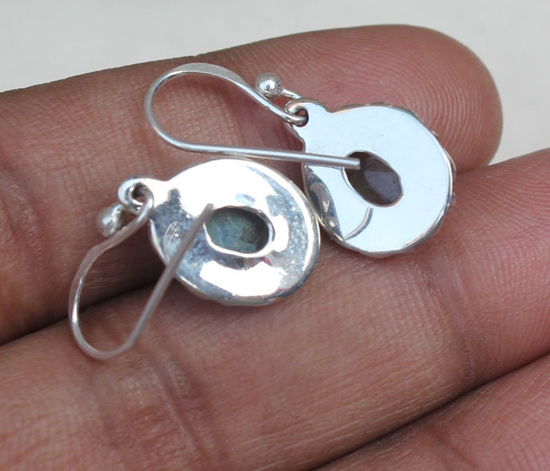 Natural Labradorite Earrings Sparkling Flower Designer Earrings Beautiful Bridal Jewelry Dangle Earrings 925 Sterling Silver Earrings
