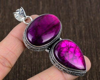 Pendentif labradorite flash violet unique, pendentif en argent 925 sansonnet, bijoux pendentifs en argent, cadeau pour elle, bijoux femme, bijoux tribaux
