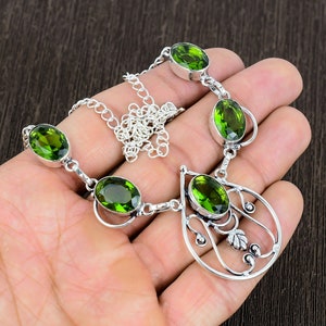 Sterling Silver Peridot Necklace: Fine Jewelry Gift