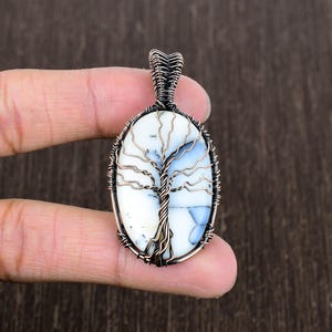 Handmade Dendrite Opal Tree Of Life Copper Pendant